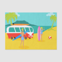 Papier Tissu Retro Surfer Couple