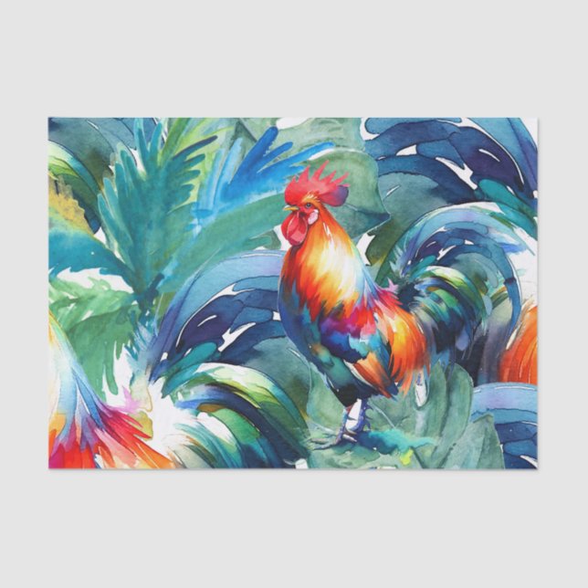 Papier Mousseline Papier Tissu Rooster (Recto)
