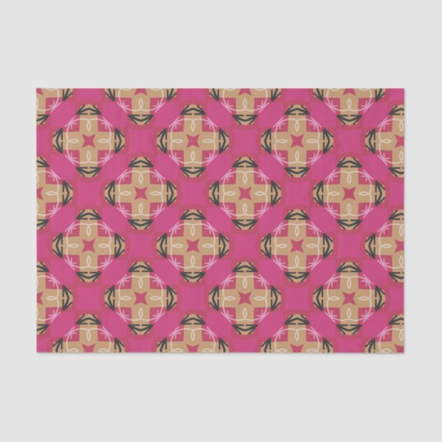Papier Mousseline Papier Tissu Rose Chaud Southwestern de Disque (Recto)