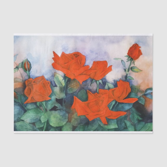 Papier Mousseline Papier Tissu Rose Velours Rouge (Recto)