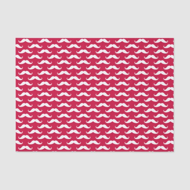 Papier Mousseline Papier Tissu Rouge Mustache Valentine (Recto)