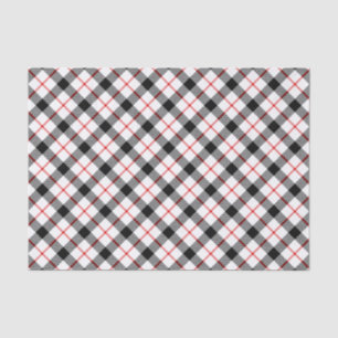 Papier Mousseline Papier Tissu rouge noir et blanc Plaid