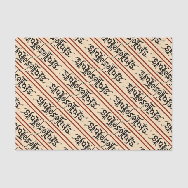 Papier Mousseline Papier Tissu Shakespeare Ambigram (Recto)