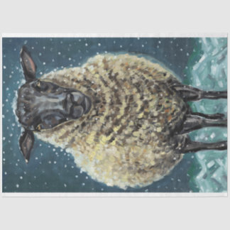 Papier Mousseline Papier Tissu Sheep d'hiver