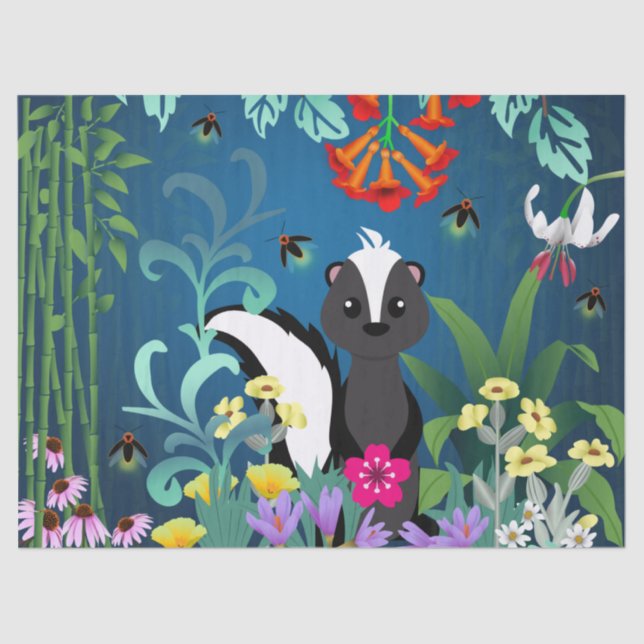 Papier Mousseline Papier Tissu Skunk Woodland (Recto)