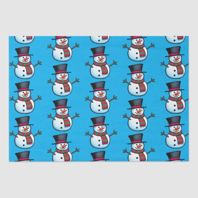 Papier Mousseline Papier Tissu Snowman (Recto)