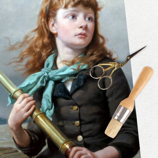 Papier Mousseline Papier Tissu Spyglass Girl vintage (Créateur téléchargé)