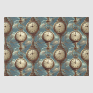 Papier Mousseline Papier Tissu Surreal Pocket Watch Motif