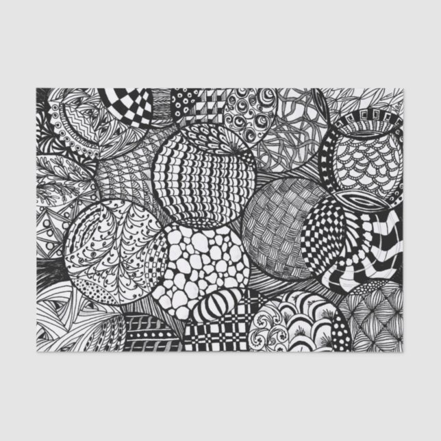 Papier Mousseline Papier Tissu Tissus Tangled Designs (Recto)