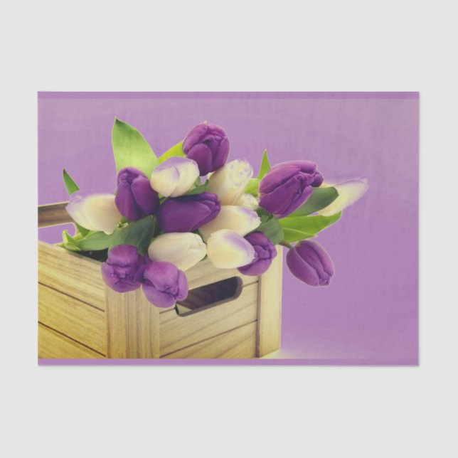 Papier Mousseline Papier Tissu Tulipe Violet (Recto)