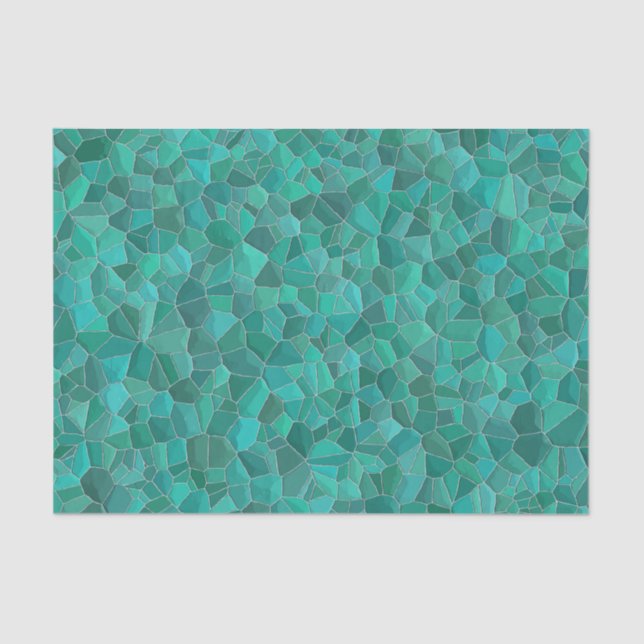 Papier Mousseline Papier Tissu Turquoise (Recto)
