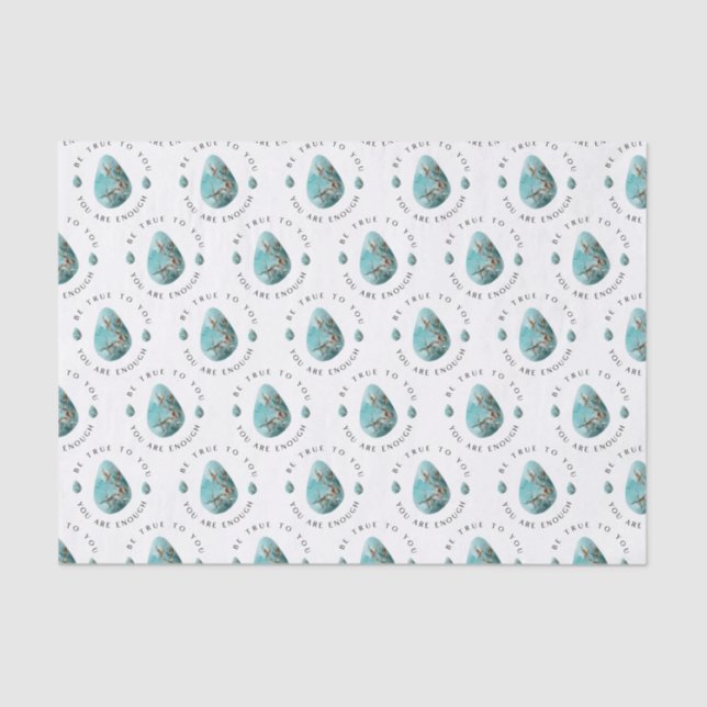 Papier Mousseline Papier Tissu Turquoise Crystal (Recto)