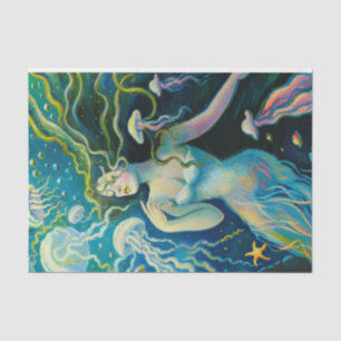 Papier Mousseline Papier Tissu Turquoise vintage Sirène