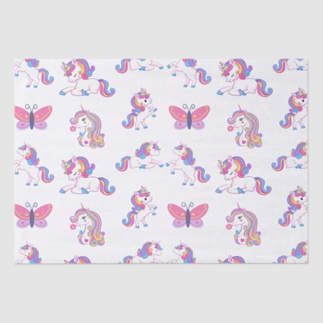 Papier Mousseline Papier Tissu Unicorne (Recto)