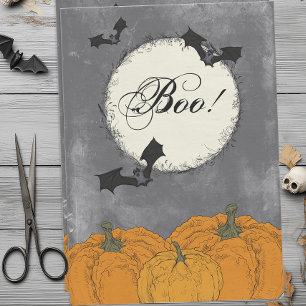 Papier Mousseline Papier Tissu vintage noir et orange Halloween