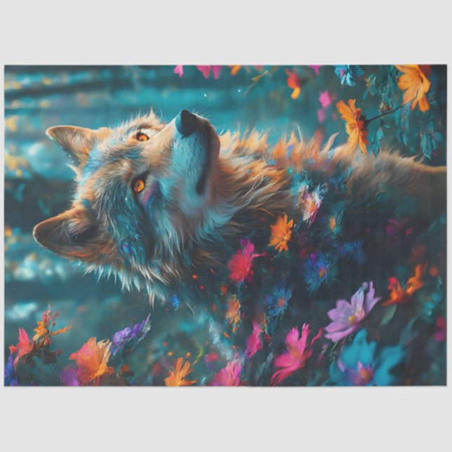 Papier Mousseline Papier Tissu Wolf (Recto)