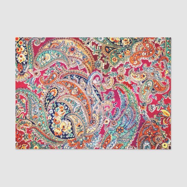 Papier Mousseline Papier Tissu Zsa Paisley (Recto)