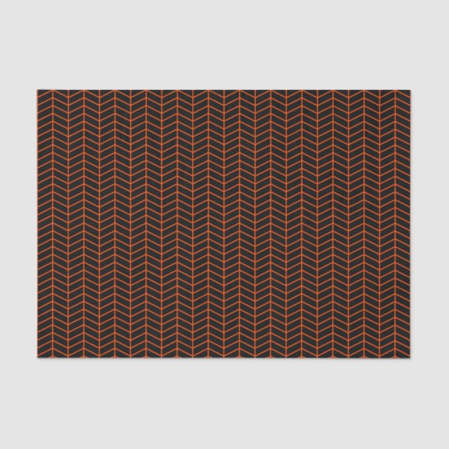 Papier Mousseline Papier tissulaire Chevron - Orange brillant sur no (Recto)