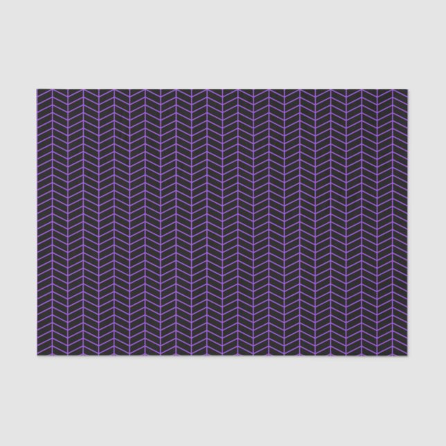 Papier Mousseline Papier tissulaire Chevron - Purple sur noir (Recto)