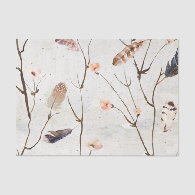 Papier Mousseline Papier tissulaire de l'arbre à plumes (Recto)