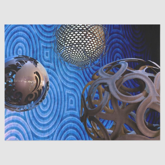 Papier Mousseline Papier tissulaire de sphères abstraites (Recto)