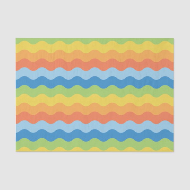 Papier Mousseline Papier tissulaire Motif des vagues multicolores (Recto)
