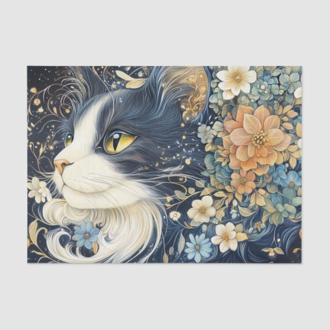 Papier Mousseline Papier Tissus Cat (Recto)