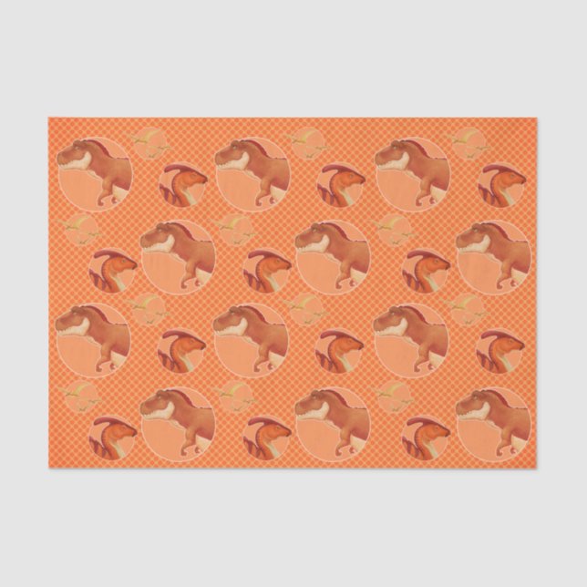 Papier Mousseline Papier Tissus Dino (Recto)