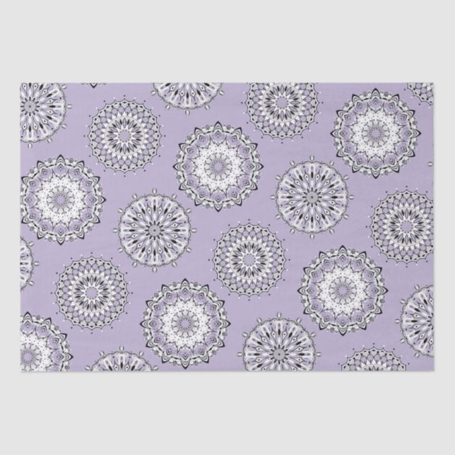 Papier Mousseline Papier Tissus Lilac Mandalas (Recto)