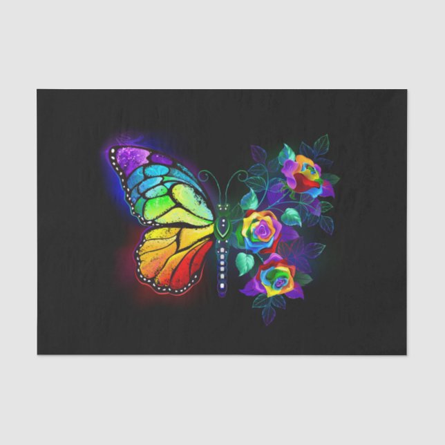 Papier Mousseline Papillon arc-en-ciel (Recto)