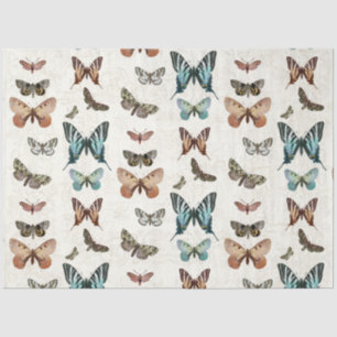 Papier Mousseline Papillon botanique Papillon bleu Pêche Vintage Déc
