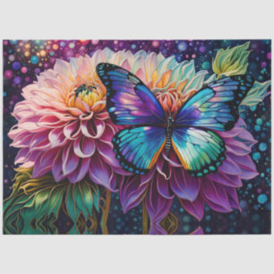 Papier Mousseline Papillon Dahlia Et Iridescente