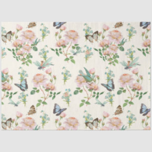 Papier Mousseline Papillon de libellule rose Fée Cachée Florale Blus