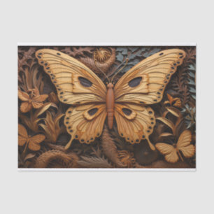Papier Mousseline Papillon en bois sculpté