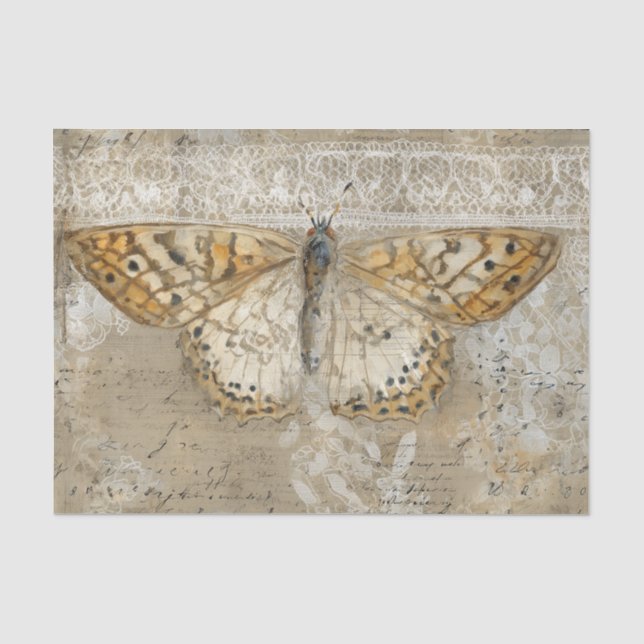 Papier Mousseline Papillon en dentelle vintage (Recto)