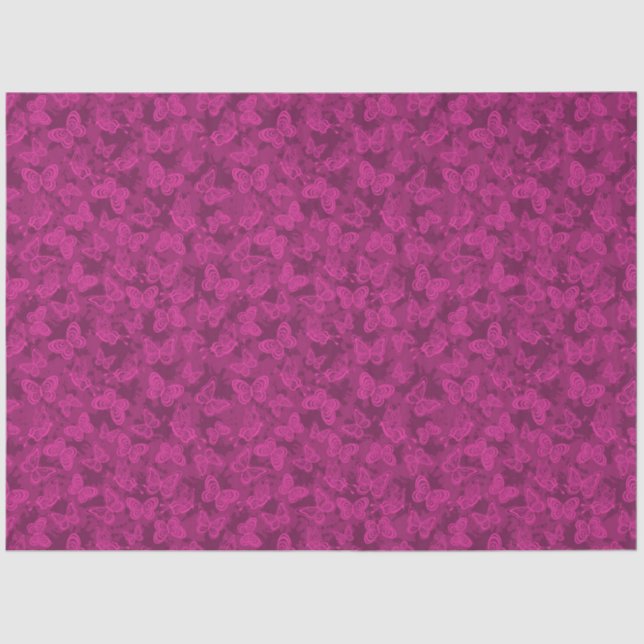 Papier Mousseline Papillon floral naturel moderne violet luxueux (Recto)