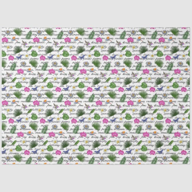 Papier Mousseline Papillon floral naturel tropical moderne de luxe (Recto)
