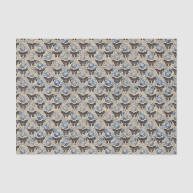 Papier Mousseline Papillon floral vintage (Recto)