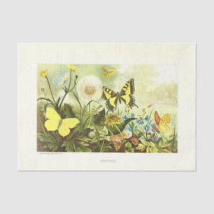 Papier Mousseline Papillon jaune Ephémère Florale Découpage Français