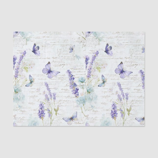 Papier Mousseline Papillon lavande  (Recto)