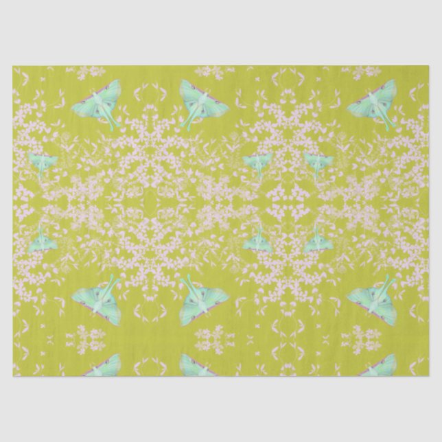 Papier Mousseline Papillon lune sur du citron (Recto)