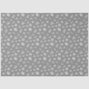 Papier Mousseline Papillon naturel moderne Tropical Silver