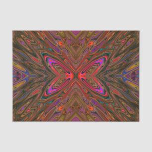 Papier Mousseline Papillon orange et magenta abstrait tripant