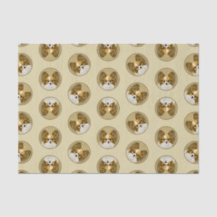 Papier Mousseline Papillon Peinture citron et blanc Art original chi