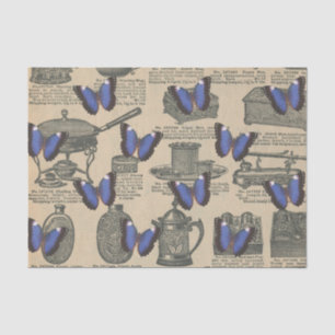 Papier Mousseline Papillon pourpre vintage