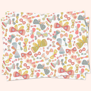 Papier Mousseline Papillon rose vert