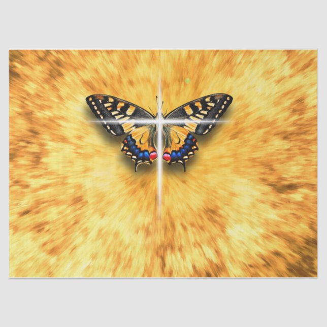 Papier Mousseline Papillon symbolise la résurrection de Jésus Christ (Recto)