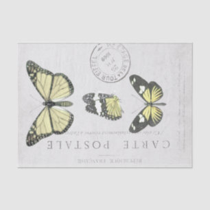 Papier Mousseline Papillon Vintage Carte Postale Découpage T