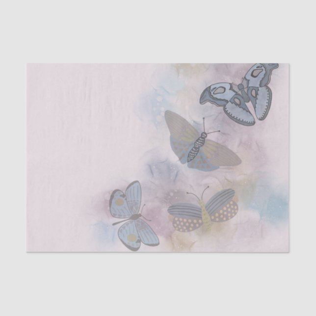 Papier Mousseline Papillons à encre d'alcool (Recto)