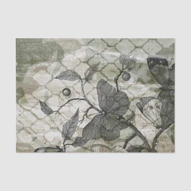 Papier Mousseline Papillons Arabesques I (Recto)